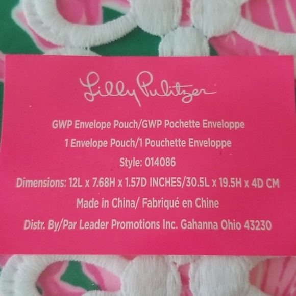 Lilly Pulitzer GWP Envelope Pouch Kelly Green Hibis Kiss - Picture 3 of 13